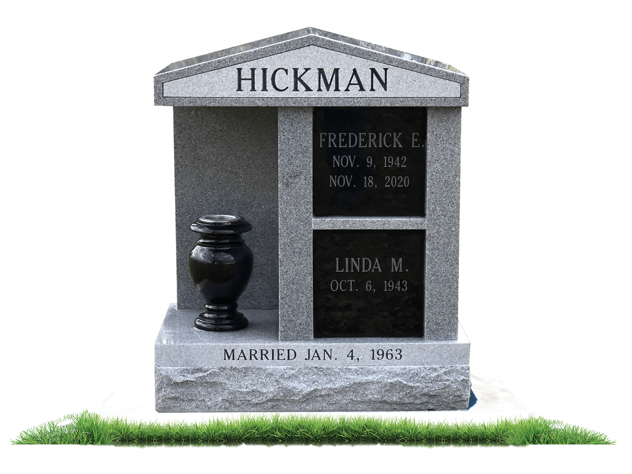 Columbariam-Hickman customized upright memorial